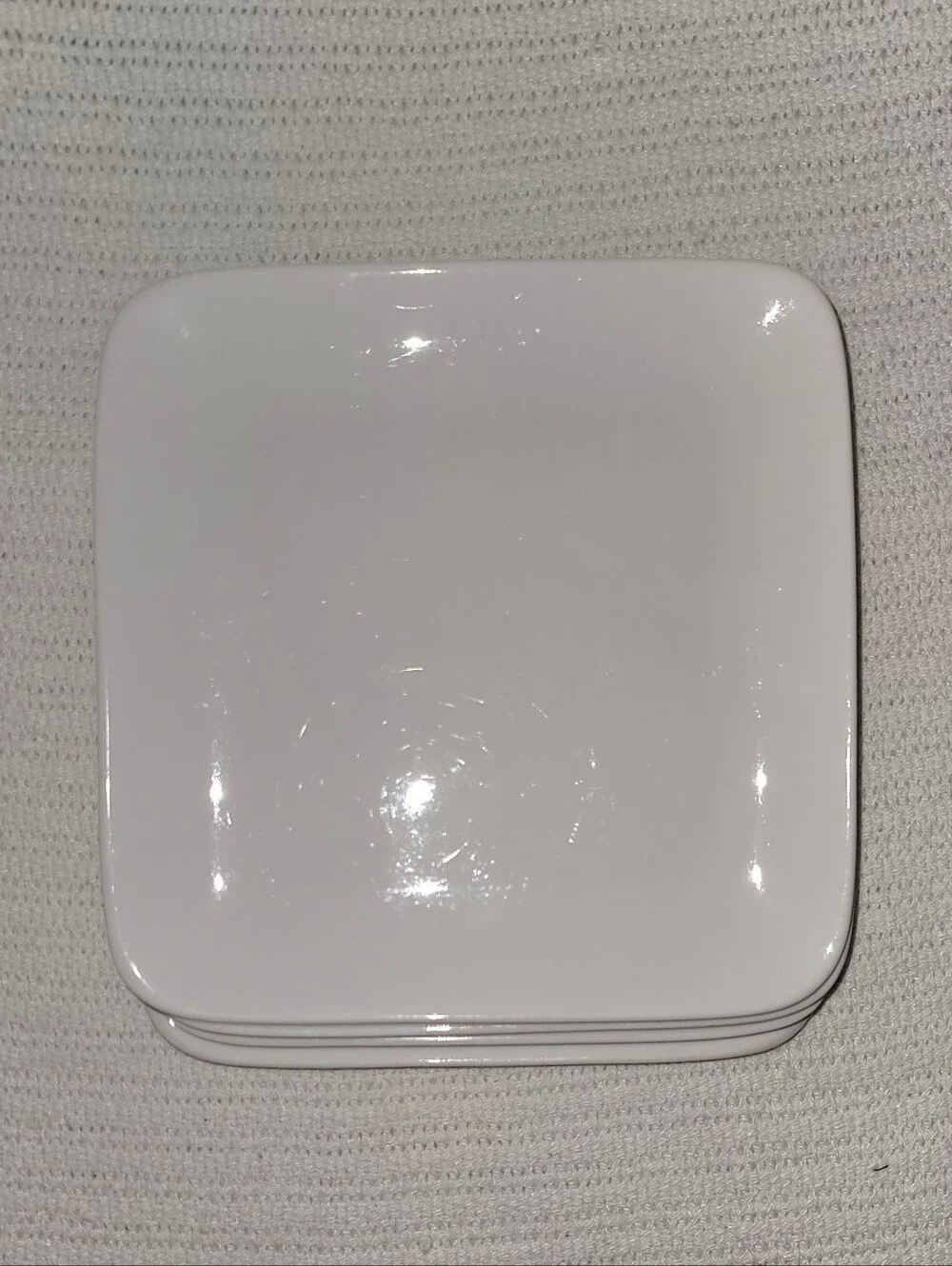 Crate&Barrel White Square Lunch/Sandwich Plates